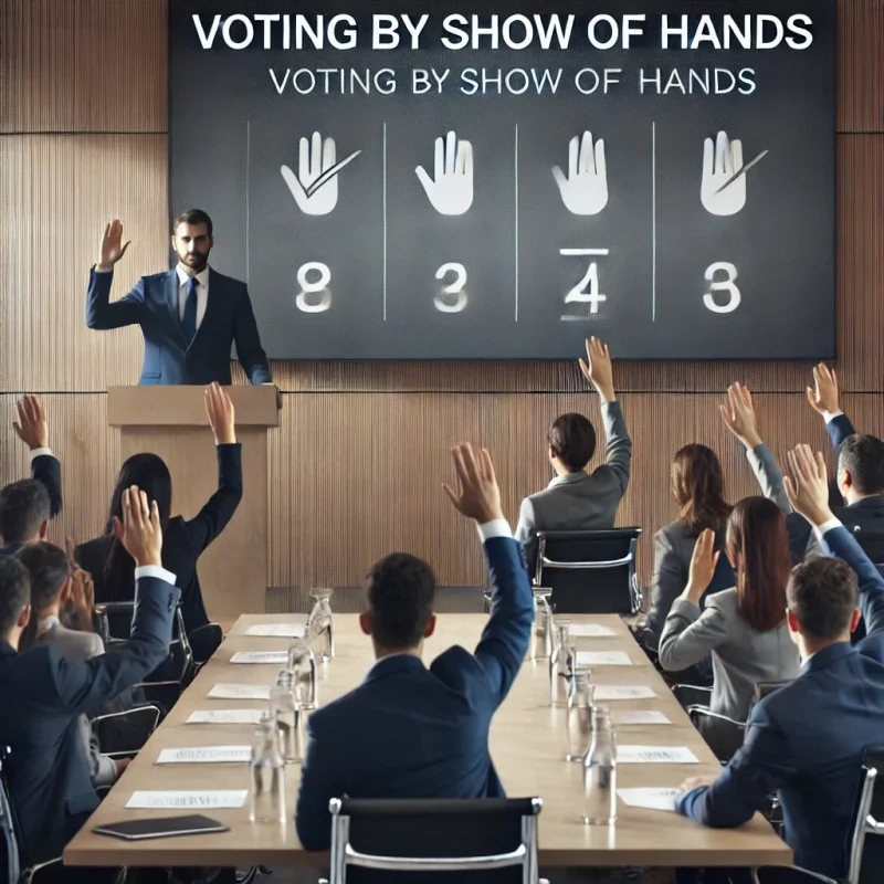 Section 107.Voting by show of hands.In Simple terms.