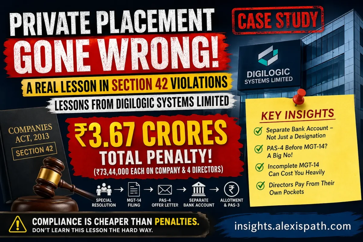 Private Placement Gone Wrong: A Case Study on Section 42 Violations — Lessons from Digilogic Systems Limited
